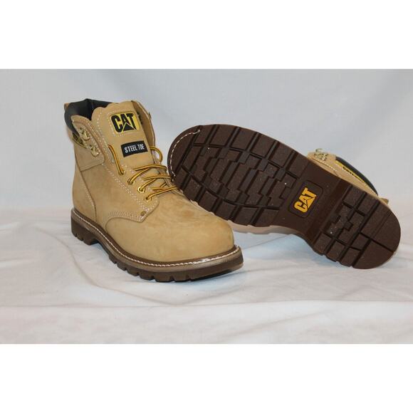 NEW CAT Caterpillar Men's‎ Second Shift Steel Toe Work Boots Honey Brown Sz 10 - Picture 7 of 7
